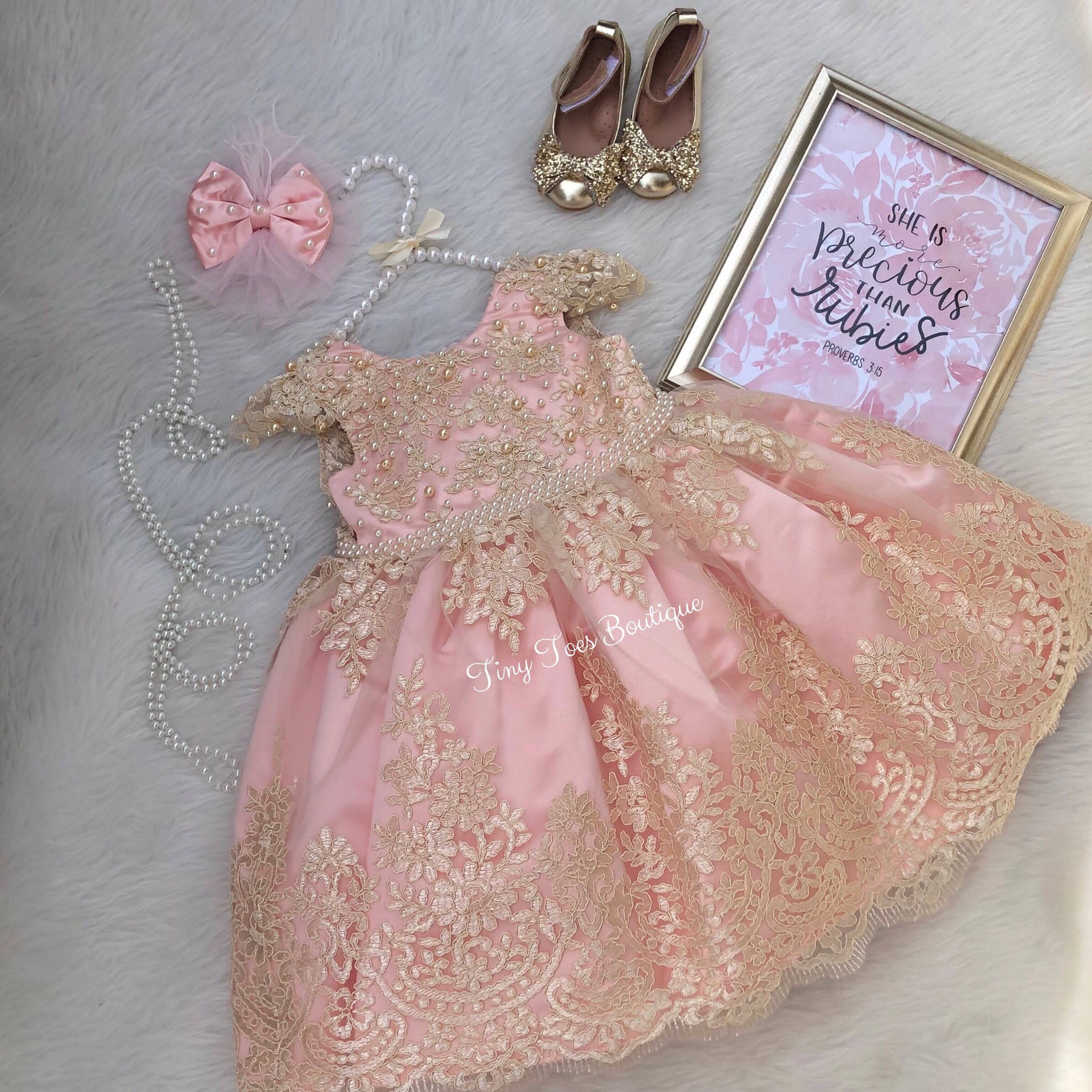 Allison Dress (Pink & Gold)