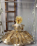 Amelia High-Low Dress (Yellow & Gold)