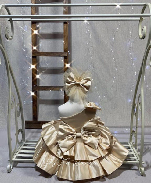 Valentina Dress (Gold) – Tiny Toes Boutique LLC