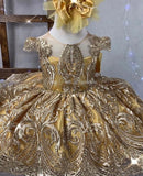 Amelia High-Low Dress (Yellow & Gold)