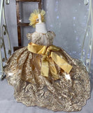 Amelia High-Low Dress (Yellow & Gold)