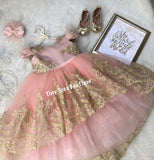 Leelah Dress (Pink & Gold)
