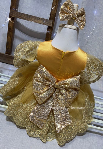 Santa’s Helper Dress (Gold)
