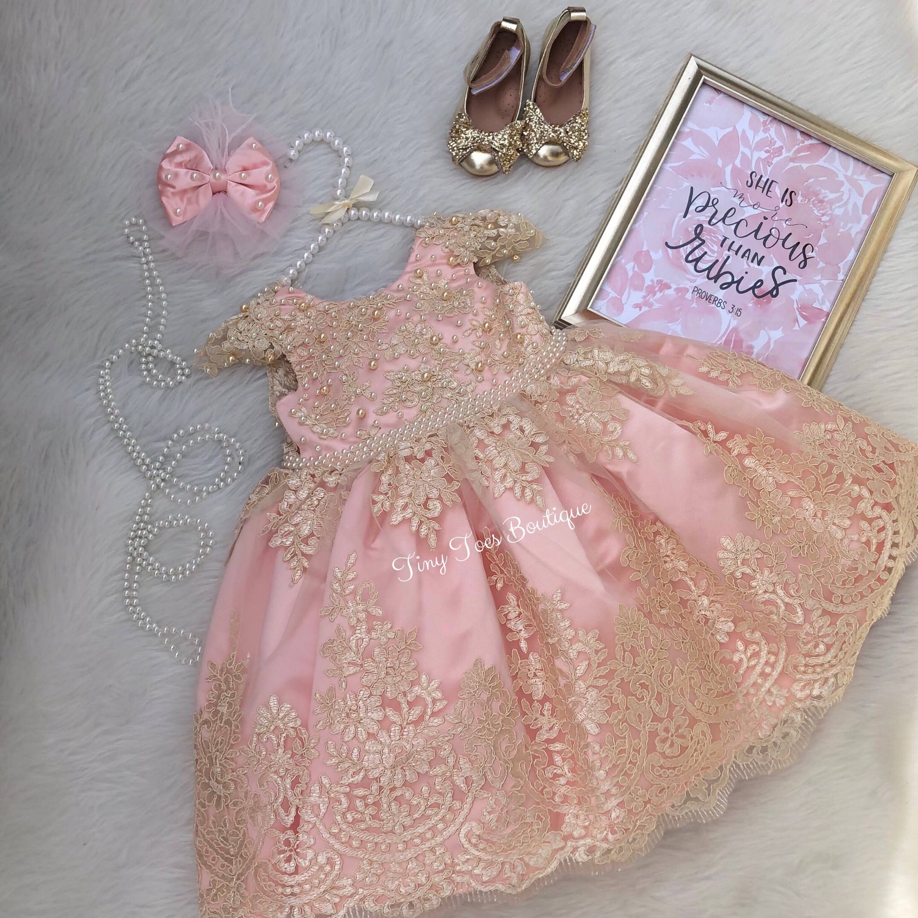 Allison Dress (Pink & Gold)