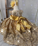 Amelia High-Low Dress (Yellow & Gold)