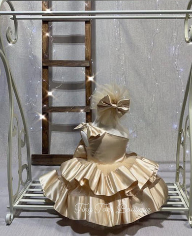 Valentina Dress (Gold) Tiny Toes Boutique LLC Valentina Dress (Gold) Tiny Toes Boutique LLC