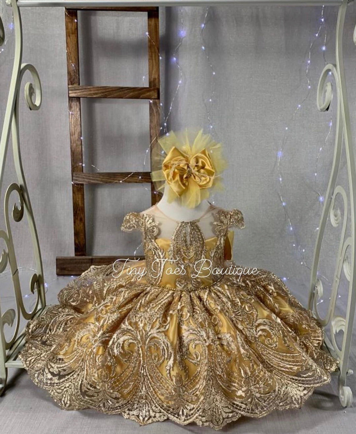 Amelia High-Low Dress (Yellow & Gold)