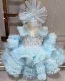 Ruffle Harmony Dress (Sky Blue)