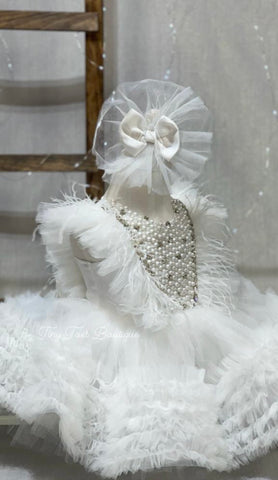 Ruffle Harmony Dress (White)