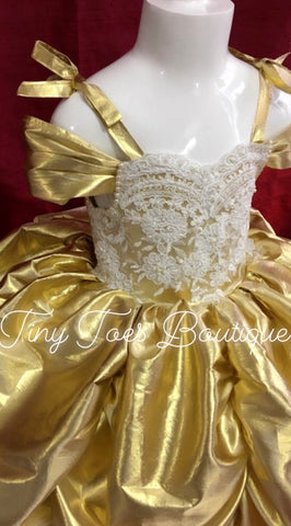 Princess Belle Inspired Gown Tiny Toes Boutique LLC Princess Belle Inspired Gown Tiny Toes Boutique LLC